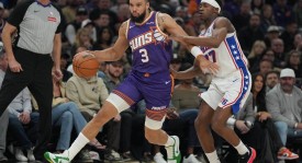 恩比德33+9马克西29+9+6 狄龙空砍28分76人客胜太阳