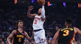 布伦森28+5+7唐斯25+8 约翰逊23+7尼克斯胜老鹰总分1-0