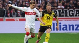 多特蒙德在补时阶段连进两球，以2-0战胜斯图加特，德甲最新积分榜公布