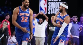 投篮之星赛-尼克斯队高分夺冠 布伦森唐斯狂秀手感