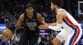 小波特缺阵杜伦21+10 篮网惨败活塞53分